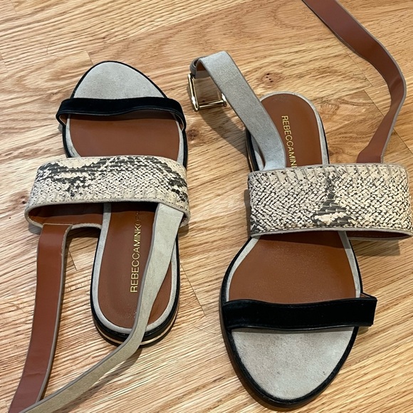 Rebecca Minkoff Serena Snake Embossed Leather Ankle Strap Size 7 - Picture 8 of 8
